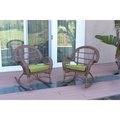 Propation W00210-R-2-FS029 Santa Maria Honey Wicker Rocker Chair with Green Cushion PR1363954